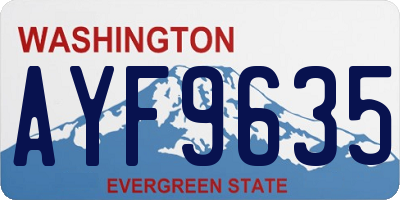 WA license plate AYF9635