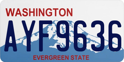 WA license plate AYF9636