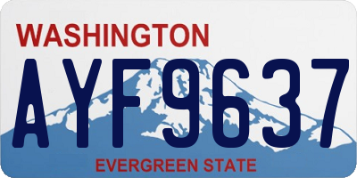 WA license plate AYF9637