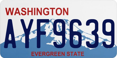 WA license plate AYF9639