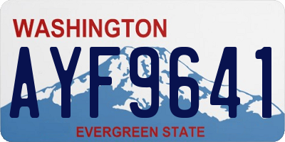 WA license plate AYF9641