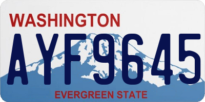 WA license plate AYF9645