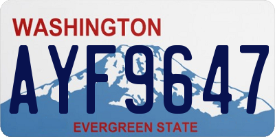 WA license plate AYF9647