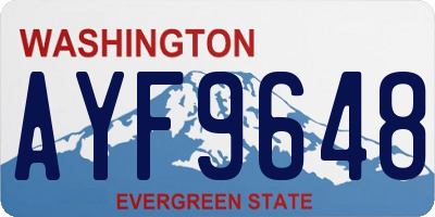 WA license plate AYF9648