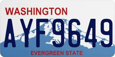 WA license plate AYF9649