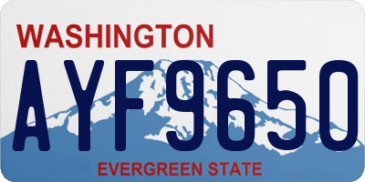WA license plate AYF9650