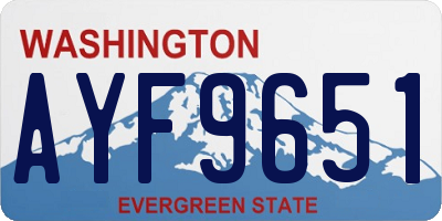 WA license plate AYF9651