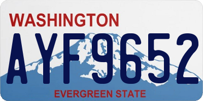 WA license plate AYF9652