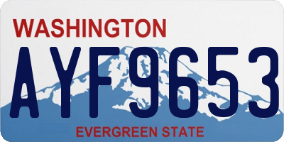 WA license plate AYF9653
