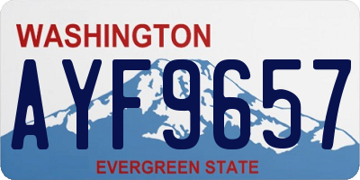 WA license plate AYF9657