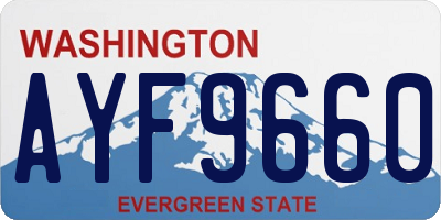 WA license plate AYF9660