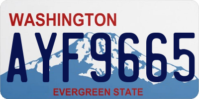 WA license plate AYF9665