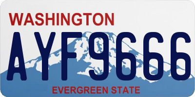 WA license plate AYF9666