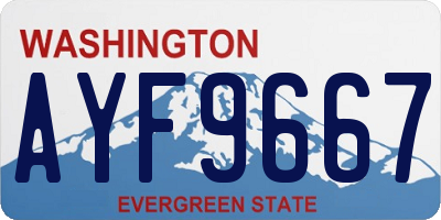 WA license plate AYF9667