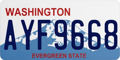 WA license plate AYF9668