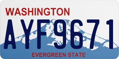 WA license plate AYF9671