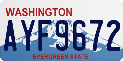 WA license plate AYF9672