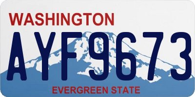 WA license plate AYF9673