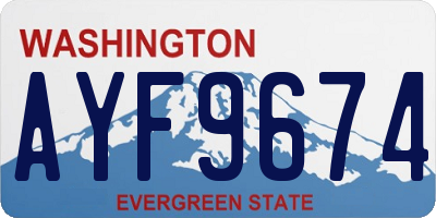 WA license plate AYF9674