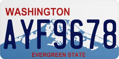 WA license plate AYF9678