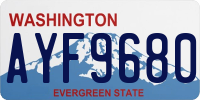WA license plate AYF9680