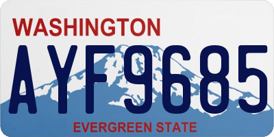 WA license plate AYF9685