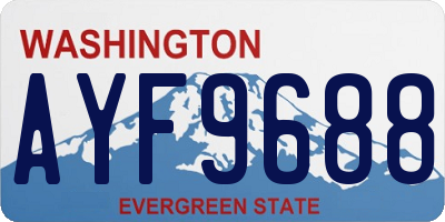 WA license plate AYF9688