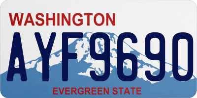 WA license plate AYF9690