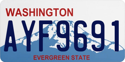 WA license plate AYF9691