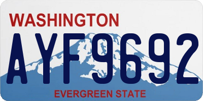 WA license plate AYF9692