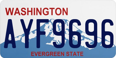 WA license plate AYF9696