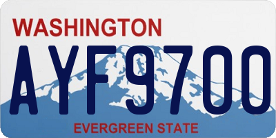 WA license plate AYF9700