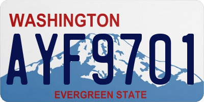 WA license plate AYF9701