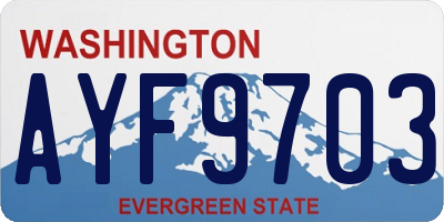 WA license plate AYF9703