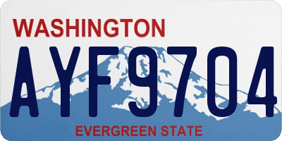 WA license plate AYF9704