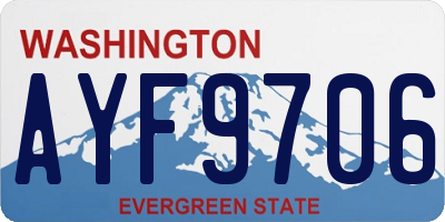 WA license plate AYF9706