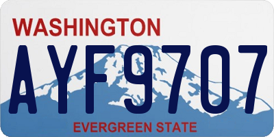 WA license plate AYF9707