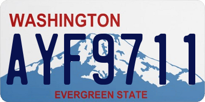 WA license plate AYF9711