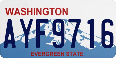 WA license plate AYF9716