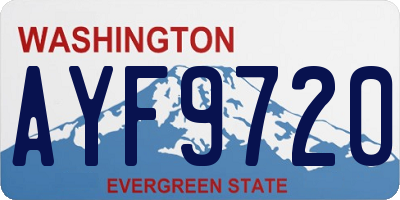 WA license plate AYF9720