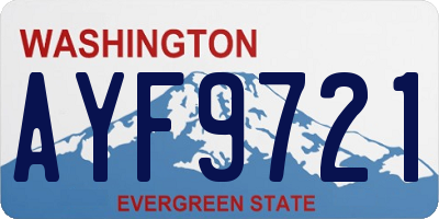 WA license plate AYF9721