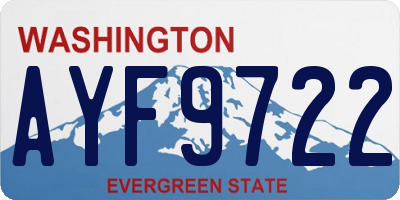 WA license plate AYF9722