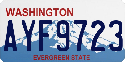 WA license plate AYF9723