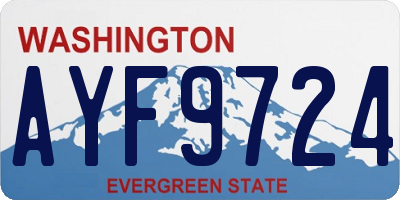 WA license plate AYF9724