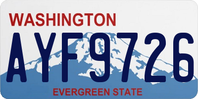 WA license plate AYF9726