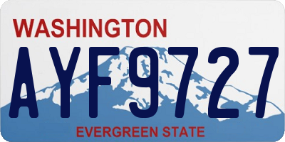 WA license plate AYF9727