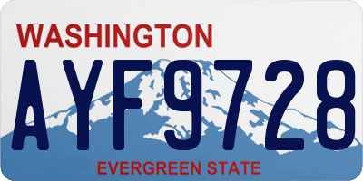 WA license plate AYF9728