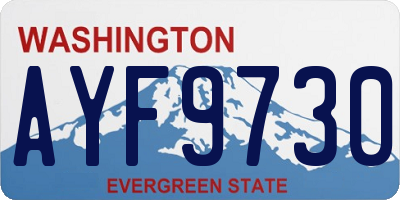 WA license plate AYF9730