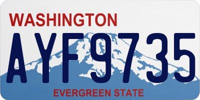 WA license plate AYF9735