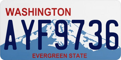WA license plate AYF9736